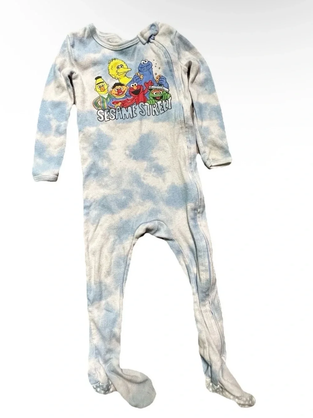 Toddler Boy Footie Pajamas Sesame Street Sharks Size 18-24 Months